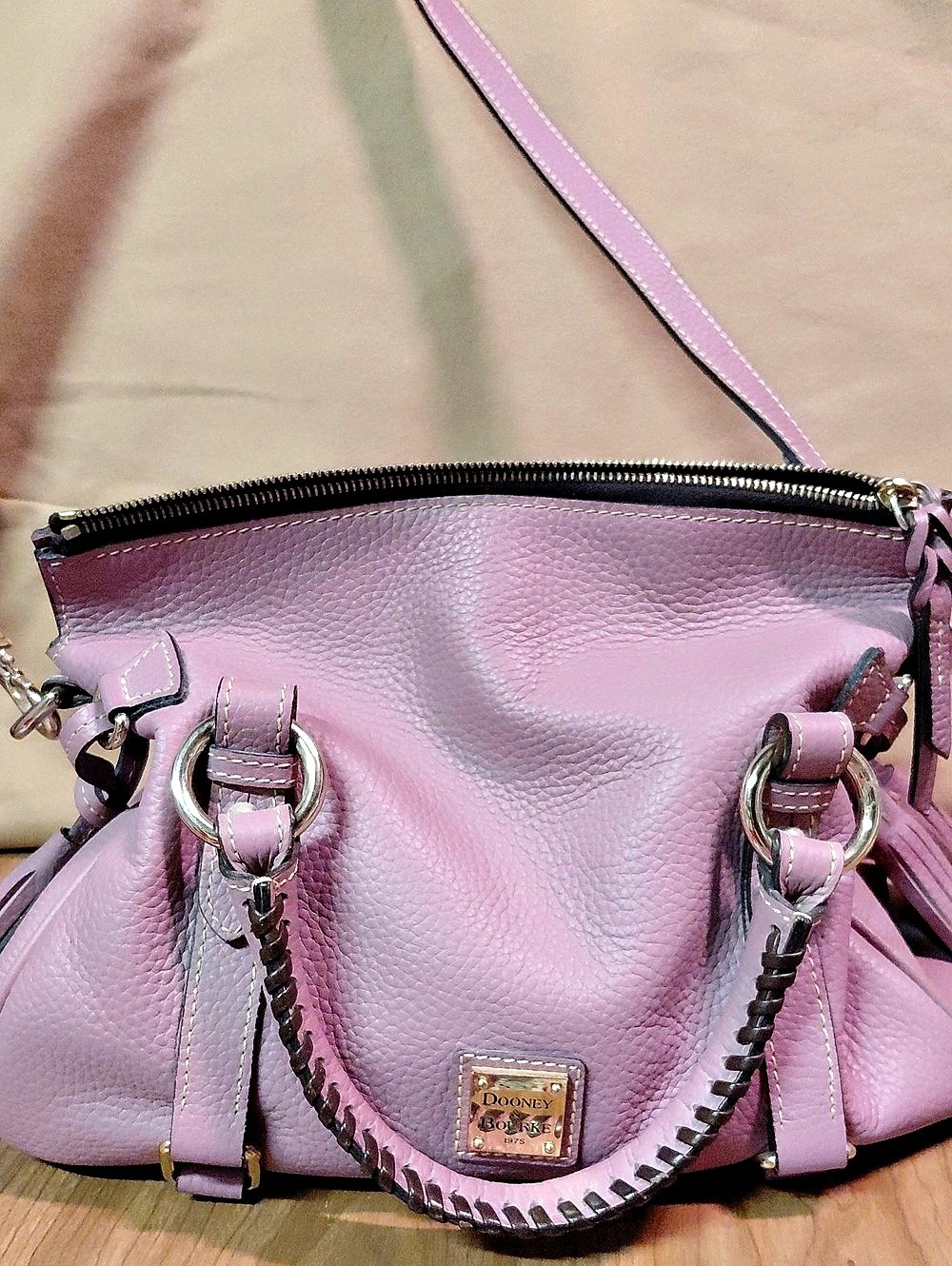 Dooney & Bourke Florentine Vachetta Leather Satchel Purple